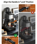 3.5 Bar Espresso Machine With Milk Frother, 800W Compact Espresso and Cappuccino Maker displayed on kitchen counter