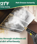 Primiorix 2500W Steam Cleaner Handheld High Temp Steamer with steam removing grease from kitchen range hood.