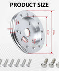 Half Inch Steering Wheel Hub Adapter Spacer Converts Six Hole To Three Bolt Pattern With Rugged Bolts For Dead Simple Install and Solid Grip on Any Daily Driver Build dimensions and bolts.