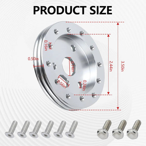 Half Inch Steering Wheel Hub Adapter Spacer Converts Six Hole To Three Bolt Pattern With Rugged Bolts For Dead Simple Install and Solid Grip on Any Daily Driver Build dimensions and bolts.