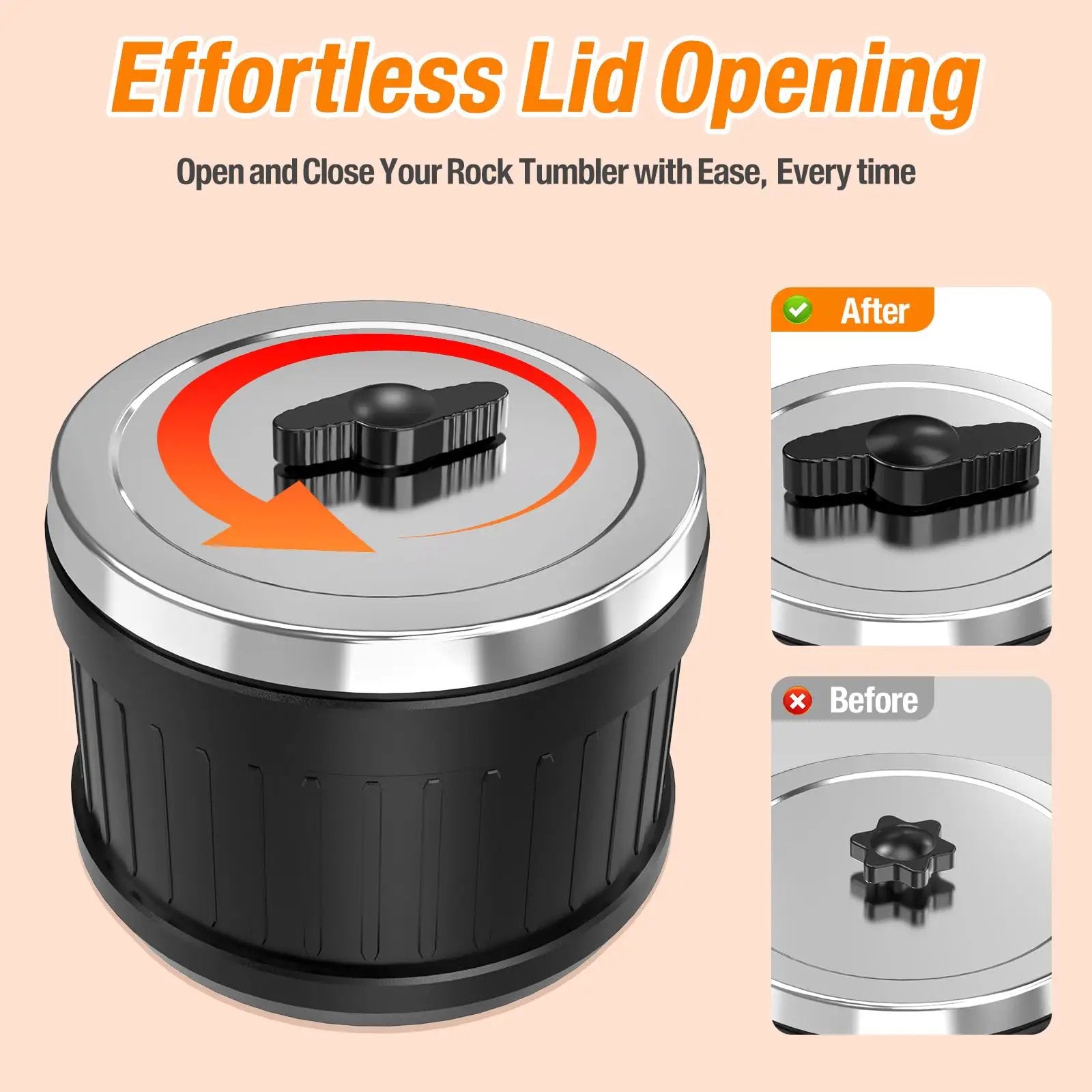 高級✨ STUBEN スチューベン トリリアムボウル Large 2.5Lb Rotary Rock Tumbler Kit for Adults ✓