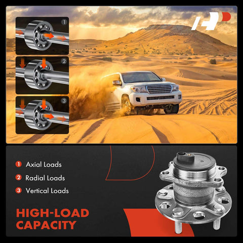 Rear Wheel Bearing And Hub Assembly For Mitsubishi Lancer 2008-2009 FWD 5-Lug shown with high-load capacity features.