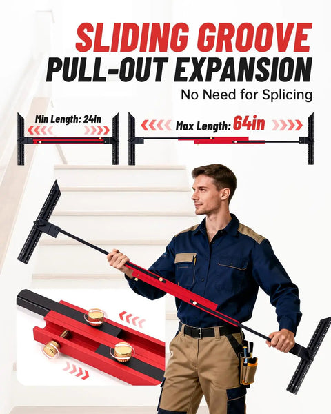 Essential Top Shelf Adjustable Stair Tread Template Tool for Dead Simple Carpentry Layouts with sliding expansion features.