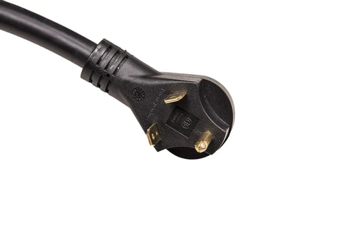 Close up of plug on Bluetooth Enabled 30 Amp Surge Protector for RV and Coach, 3,000 Joules, Portable 14 Inch