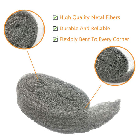 Mice Proof Steel Wool Gap Blocker Kit For Holes Cracks Vents Siding And Pipes DIY Wire Wool Hardware Cloth 4 Pack 10 Ft Each