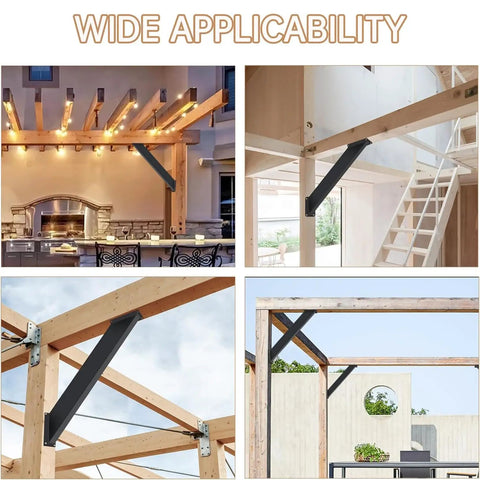 Heavy Duty 45 Degree Corner Braces For Inside Joint Diy Wood Frame Support Kit 2 Pack For Pergola Gazebo Patio Pavilion Built Tough Galvanized Steel Bracket Set