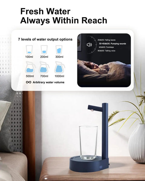 Desktop Water Dispenser For 5 Gallon Bottles Portable Small Electric Water Pump For Home Office Camping Outdoor White Rechargeable