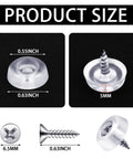 50 Pack Clear Cabinet Bumpers With Screws Dead Silent Rubber Door Stops Slick Smooth Drawer Pads For Kitchen Cupboards And Wall Protection Invisible Door Pad Hinge Shields Easy Install No Nasty Bangs Ever showing product dimensions.