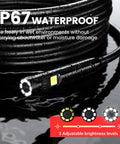 IP67 waterproof feature of 5 Inch 1080P HD Dual Lens Endoscope Camera With Light For Sewer And Plumbing Inspection 16 Foot Waterproof Flexible Borescope For Automotive And Industrial Use