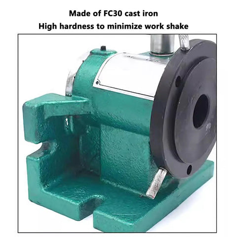 Close-up of Solid Cnc Rotary Dividing Head With Heavy Duty Three Jaw Chuck For Milling Machines showing FC30 cast iron construction.