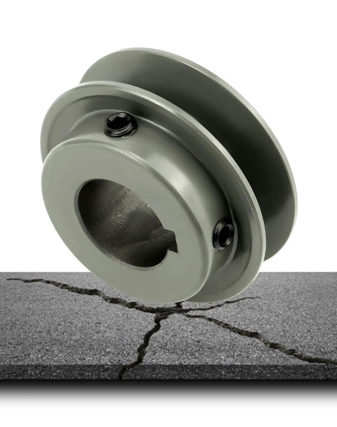 Beefy Double Groove 2.5 Inch V Belt Pulley With 1 Inch Bore Fixed Bore And One Quarter Inch Keyway Cast Iron 2 Groove Sheave