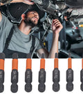 Premium S2 Alloy Steel 7 Piece Hex Drive Kit For Impact Drivers And Electric Drills With Magnetic Slender Waist Design For Tough Jobs Heat Treated To Stop Bending And Wear, 7-piece TS2 S2 bits in auto repair