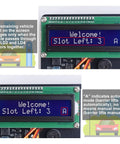 LCD display showing slot count and mode in DIY Smart Parking System Soldering Kit For Teens And Students Learn Circuits And Logic Control By Building A Mini Car Parking Lot Simulation Model For Hands On Learning And Real World Practice In Tech Education