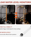 9 Inch Steam Boiler Sight Glass Tube Clear Water Level Gauge Replacement For Boilers With 2 High-Temp Rubber Washers visual comparison