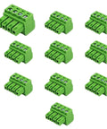 10 Pack 4 Pin 3.5mm Pitch PCB Screw Terminal Block Connectors Pluggable Quick Connector 4 Pole For 16 To 28 AWG Wires 300V 8A