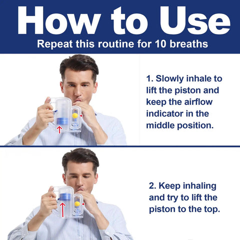 Adult Lung Exerciser And Breath Training Device With Precise Airflow Control demonstrations using device