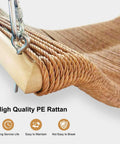 Close-up of PE rattan wicker on Two Seat Cloud Swing Chair With Stand For Indoor And Outdoor Use Patio Wicker Loveseat Glider
