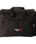 Heavy Duty Black Drum Hardware Gig Bag With Slick Foam Padding And Adjustable Divider Percussion Accessory Case, durable nylon exterior.
