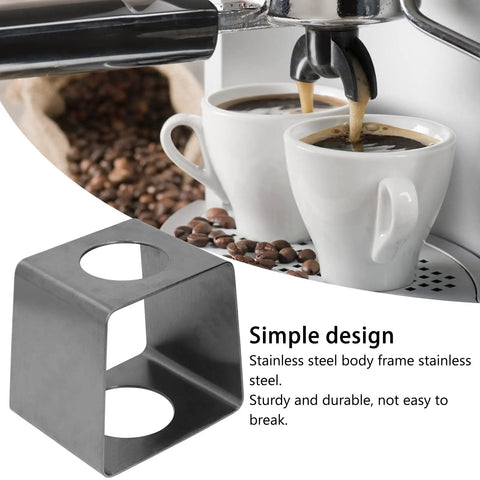 Durable Stainless Steel Coffee Drip Rack And Filter Cup Holder Station with two coffee cups brewing.