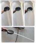Exposed Shower System with Waterfall Tub Spout G1/2 Connection Gun Gray, handheld showerhead in use with multiple water modes.