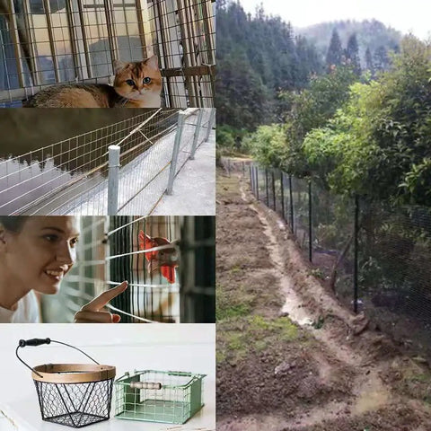 Collage of uses for Heavy Duty Galvanized Welded Wire Cloth Roll 36 Inch Wide By 100 Feet Long One Half Inch Mesh 19 Gauge Fencing