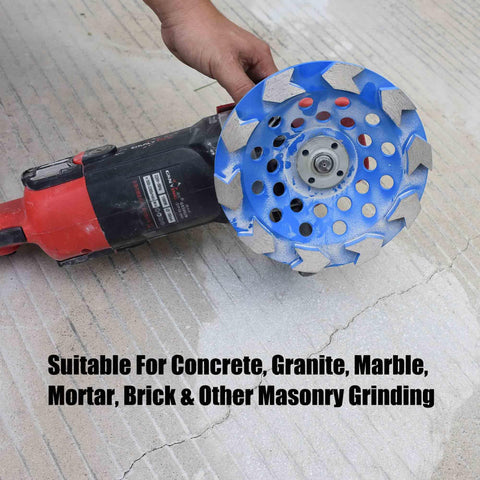7 Inch Arrow Segment Cup Wheel For Concrete Grinding Non Threaded Arbor built tough for removing epoxy mastic paint