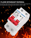 2P 1000V 63A Solar DC Mini Circuit Breaker With Thermal Magnetic Trip, shown against a flame-retardant background