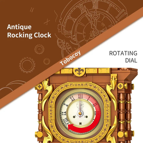 Dope 751 Pieces Vintage Swing Clock Build Kit With Real Working Alarm Pendulum And Moving Dial For A Retro Steampunk Decor Gift For Adults And Teens Fully Compatible With Lego Sets