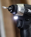 Close-up of Ultra Compact 18V Brushless Cordless Impact Driver Tool Only, 5.25 Inch Body, Lightweight 2.6 Lb, ideal for tight spaces.