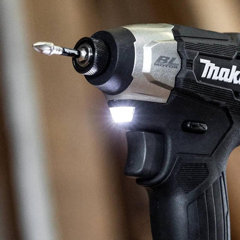 Close-up of Ultra Compact 18V Brushless Cordless Impact Driver Tool Only, 5.25 Inch Body, Lightweight 2.6 Lb, ideal for tight spaces.