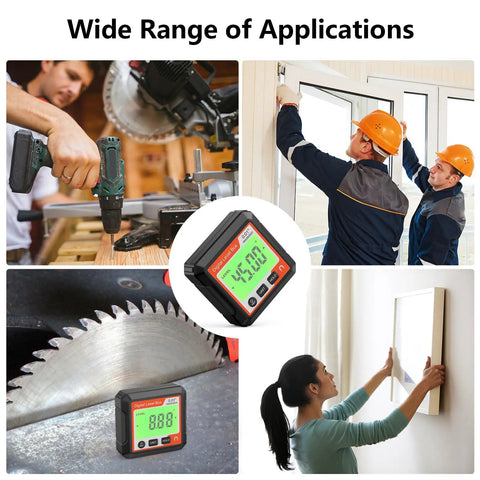 Badass Magnetic Digital Angle Gauge With Crisp Backlit Screen For Tough JobSites No Sweat Precision Inclinometer used in carpentry and framing