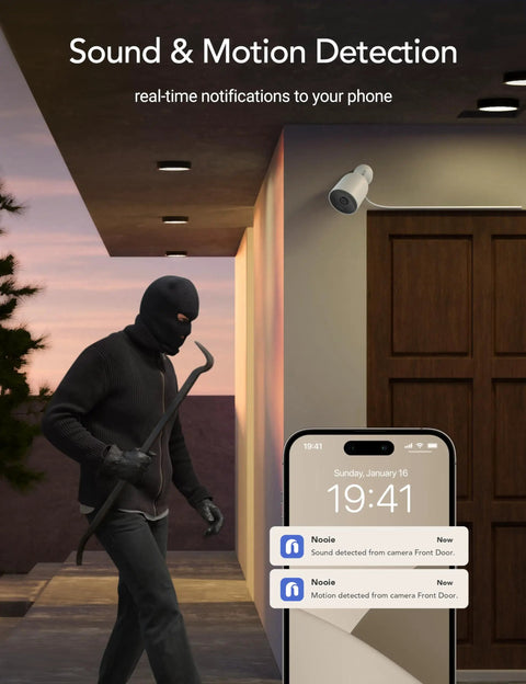 Security camera alerting on phone; Outdoor Security Camera 1080P For Your Home Weatherproof IP66 With Night Vision Two Way Audio Motion Alerts