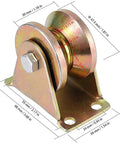 heavy duty sliding gate wheels with V groove and bracket, 2 inch diameter, for industrial machines and rail systems