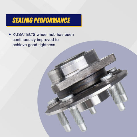 Front Or Rear Wheel Hub Bearing Assembly For Chevy Malibu Impala Equinox GMC Terrain Buick LaCrosse Regal Cadillac CTS XTS 5 Lug With ABS Compatible Durable Replacement Kit For A Smooth Ride, close-up view