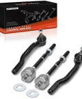 Front Inner Outer Tie Rod End Kit For Nissan Cube 2009 2014 And Versa 2007 2012 Hatchback Replacement Steering Linkage Bolt On Easy Install Tightens Loose Steering And Eliminates Play, 4 black ends
