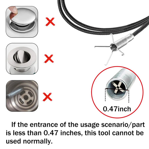 116 Inch Flexible Grabber Claw Tool Reacher For Hair Clogs In Toilet Sewer Shower Kitchen And Bathroom Drains, 4-Prong Claw With Easy Grip Handle, Quick Clog Remover For DIY Home Fix