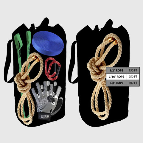 Rope Storage Bag For Rock Climbing Gear Bucket Style Backpack Waterproof 1000D Nylon with tools and ropes visible