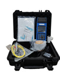 Super Handy Portable Leeb Hardness Tester With Built In Thermal Printer in a protective case with accessories for rebound hardness tests.