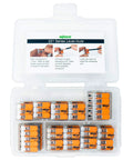 Lever Nut Wire Connector Kit 36-Piece No Fuss Compact Splice Assortment For Solid Stranded And Flexible Copper Wire 24-12 AWG Includes 221-412 221-413 221-415 in plastic case