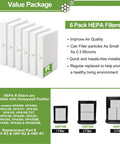 Beefed-Up 6 Pack HEPA Replacement Filters For Honeywell HPA300 HPA200 HPA100 HPA090 Series Air Purifiers, Compatible With HRF-R1 R2 R3