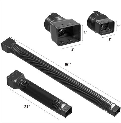 Flexible Downspout Extender Set Extendable From 21 To 60 Inches With Diverter No Fuss Install Keeps Yard And Lawn Dry And Foundations Safe