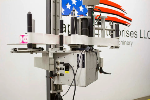 Heavy Duty Compact Modular Label Applicator Built Tough For Relentless Shifts Runs Smooth And Places Labels On Point Daily viewed from the side.