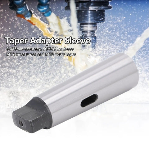 Rock Solid C45 Steel Taper Drill Sleeve and Taper Shank Adapter for Heavy Duty Machine Shops and Precision Chuck Reducer, MT2 and MT5.