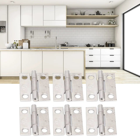 1 Inch Stainless Steel Butt Hinges 4 Hole Foldable Cabinet Hinges For Marine Boxes 10 Piece Set displayed in a kitchen