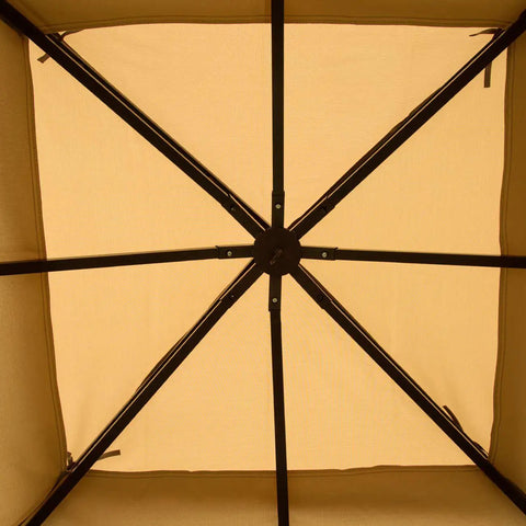 Close-up view of the ventilated double roof of the 10 Ft By 10 Ft Backyard Patio Gazebo With Double Roof Vent Ventilated Canopy.