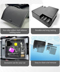 Center Console Organizer Tray for 2022 Through 2026 Frontier Pickup Truck with USB Pass-Through, shown with non-slip mat and compartments.