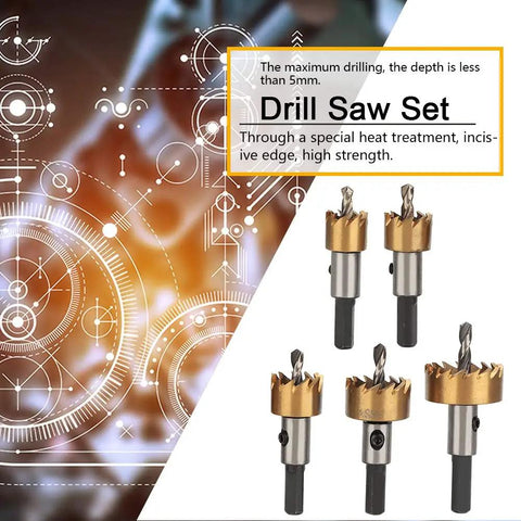 Get Your Drill Game On With This Mtlavishness 5 Piece High Speed Steel Hole Saw Set Perfect For Cutting Sheet Metal And Stainless Steel Like Total Pro In The Workshop Or Crafting Any Thick Job You Got. 5-piece HSS drill saw set for metal cutting