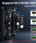 Straight Fire Thunderbolt Enclosure For M.2 NVMe Drives showing M.2 SSD compatibility and sizes 2280, 2260, 2242.