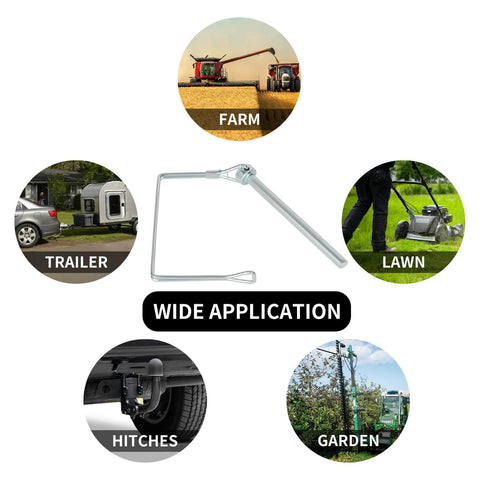 Two Pack Square Trailer Pins One Quarter Inch By Four Inch Heavy Duty Hitch Pins For Farm Trailers Towing And Lawn Equipment application