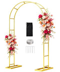 Heavy Duty Balloon Arch Stand 7.2Ft By 4.3Ft Metal Garden Arch Trellis For Climbing Plants Outdoors with floral decoration